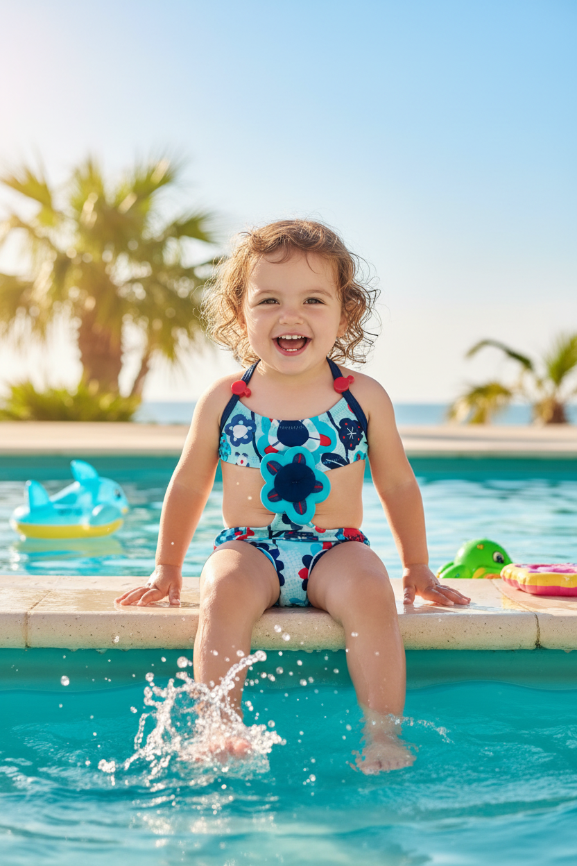 Maillot 1 pièce Fleur de l'océan
