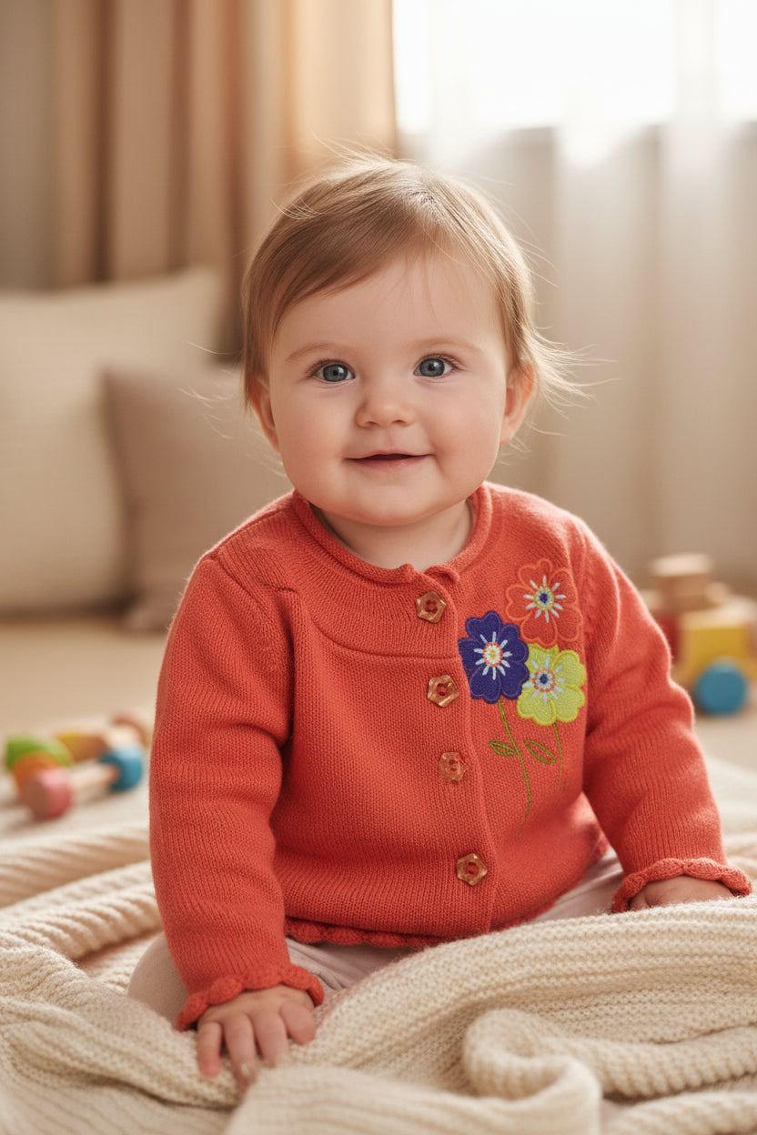 Veste en tricot orangé
