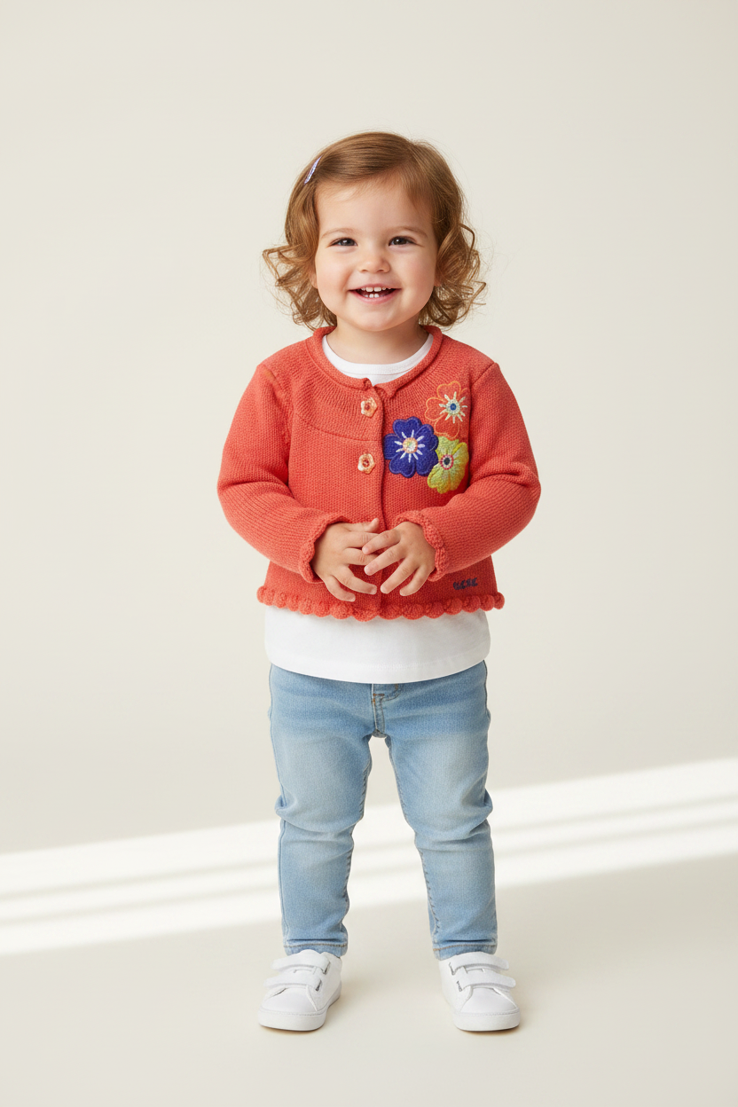 Veste en tricot orangé