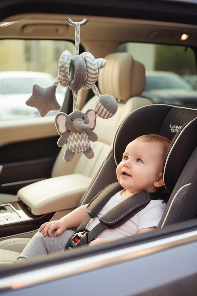 Jouet spirale bébé – Éléphant gris & étoiles