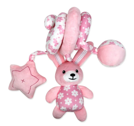 Jouet spirale bébé – Lapin rose & étoiles