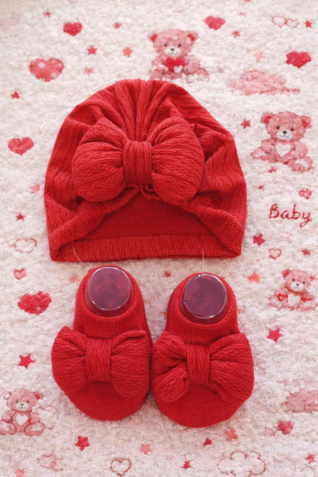 Ensemble Bonnet & Pantoufles Antidérapente a Boucle