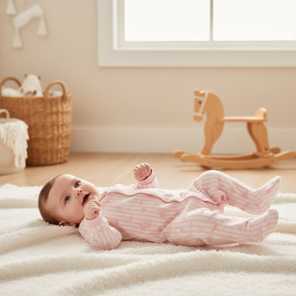Pyjama/Grenouillère  Petites Boucles Rose