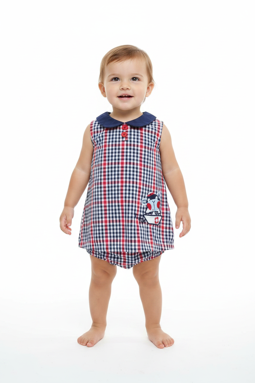 Robe vichy tricolore