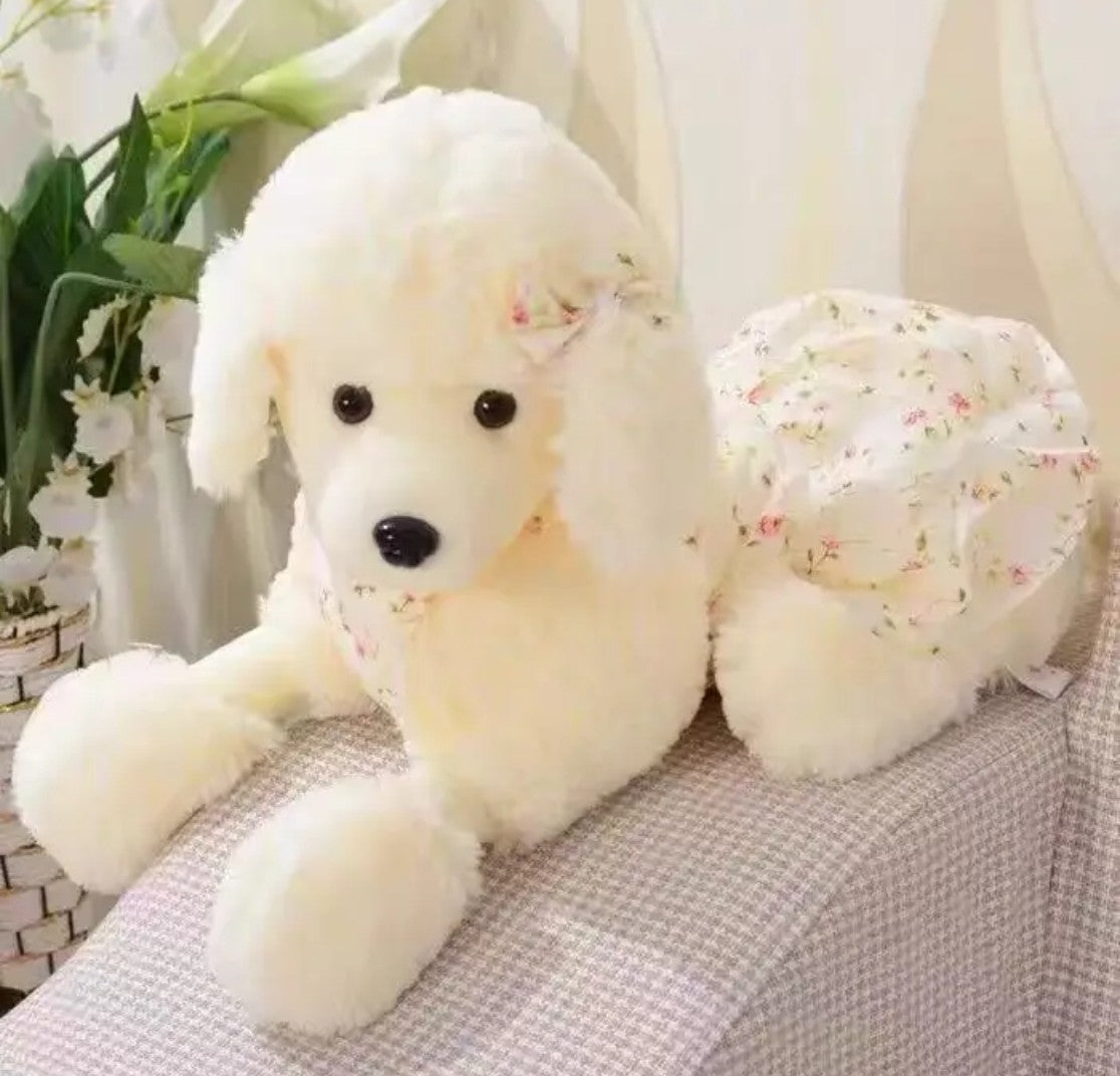 Peluche Poodle avec petite Robe & Boucle