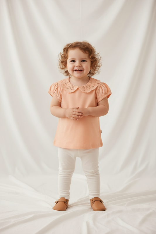 Blouse Pêche à Col Brodé -Dirkje