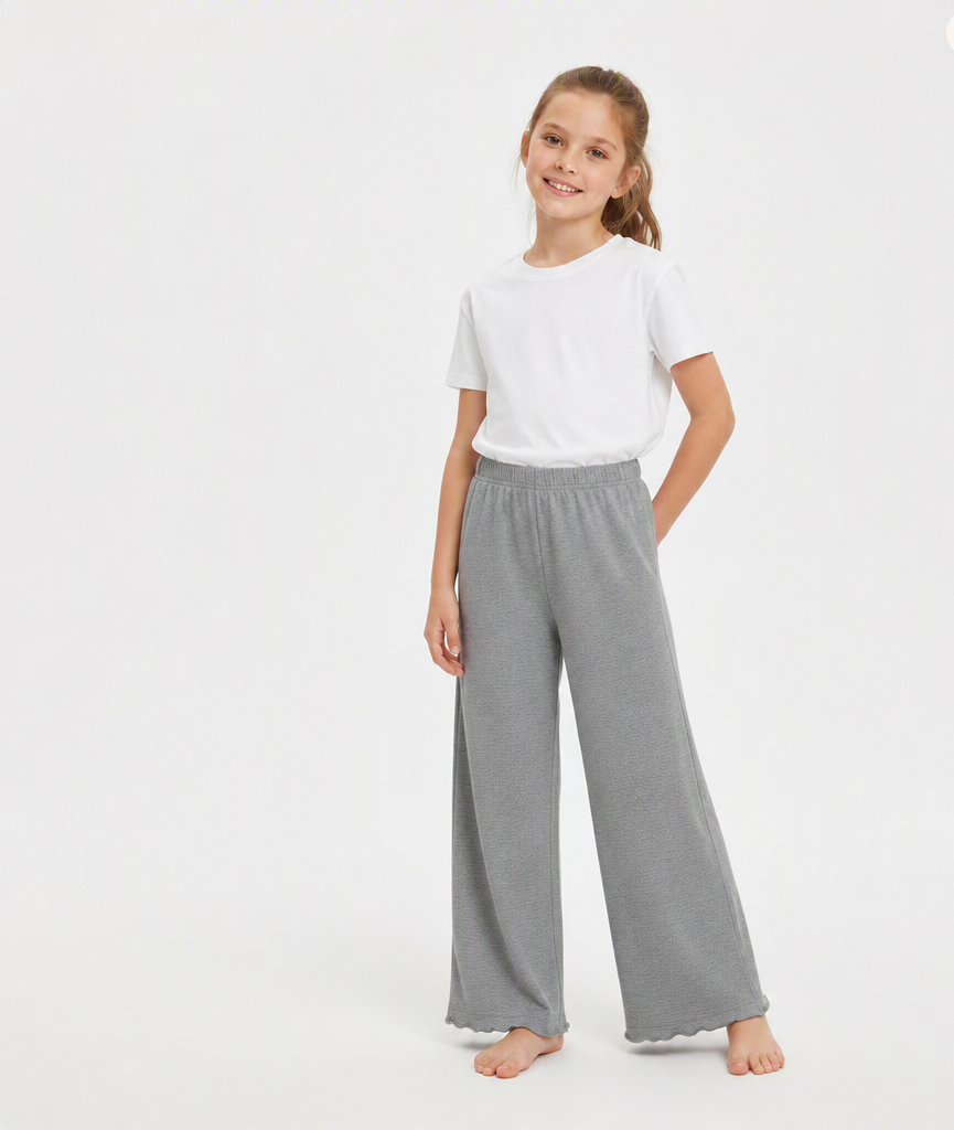 Bas de pyjama finition en vague - Gris
