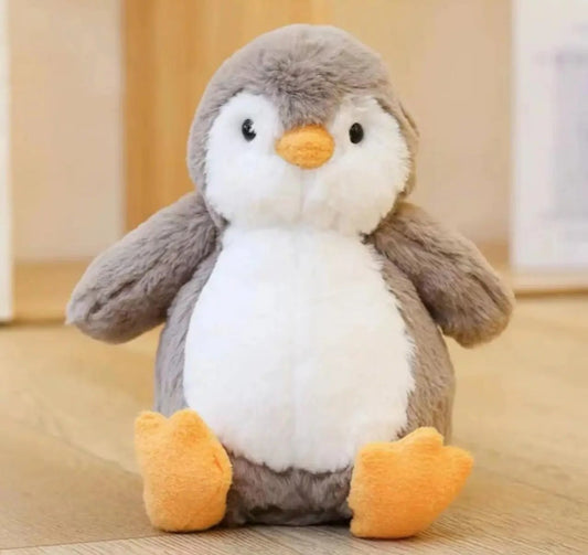 Peluche Pingouin Brun et blanc ultra douce & réconfortante 🧡