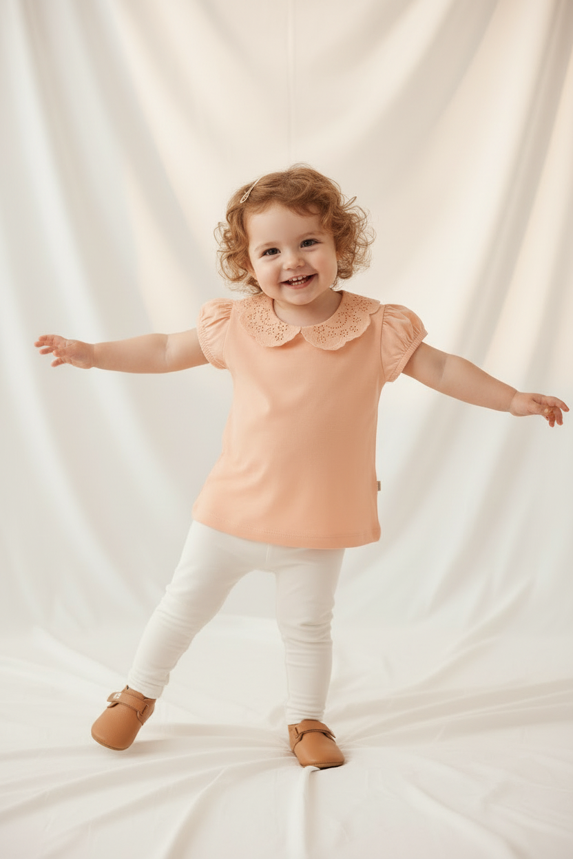 Blouse Pêche à Col Brodé -Dirkje
