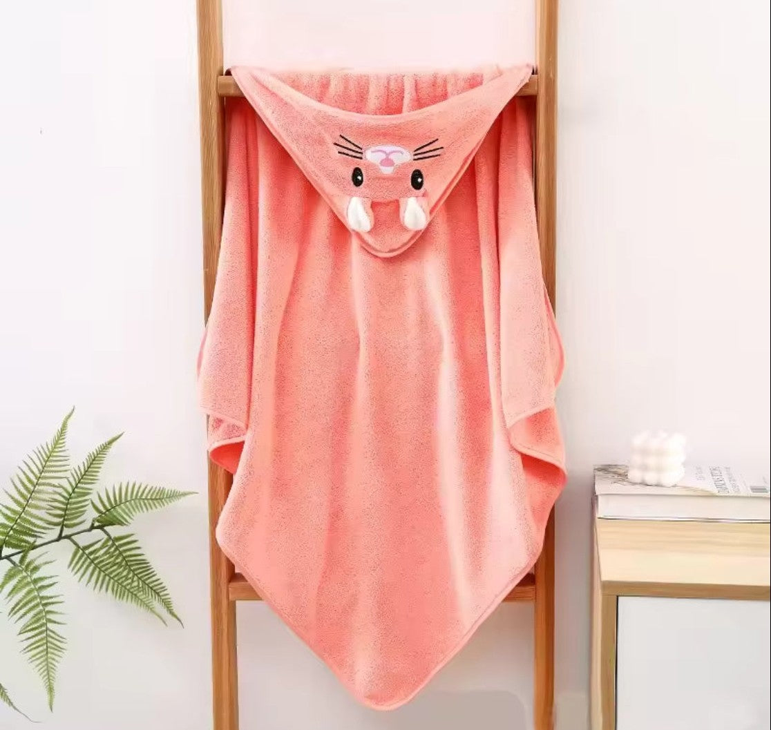 Serviette à Capuchon -Corail Lapin -