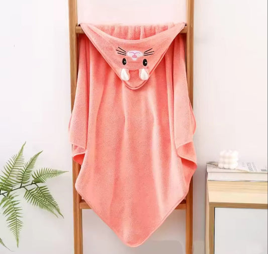 Serviette à Capuchon -Corail Lapin -