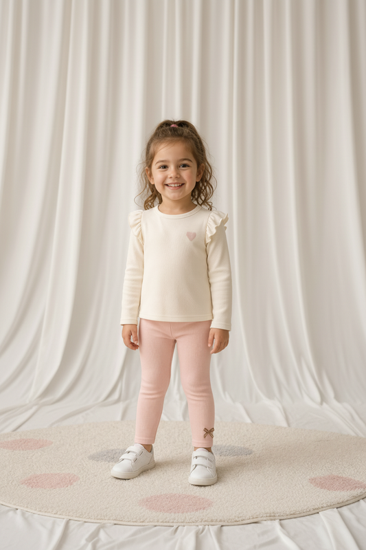 Pantalon Coton Petite Boucle Rose