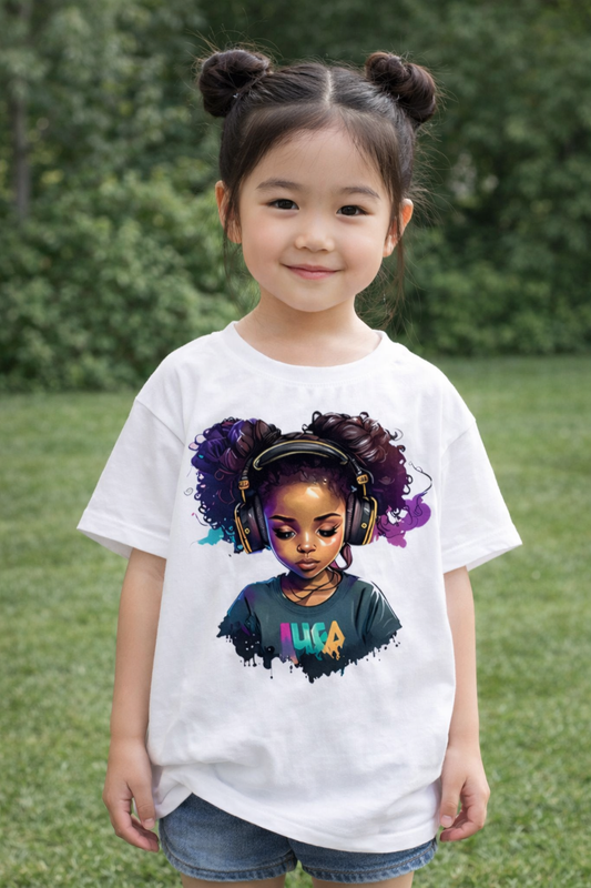 T-shirt Décontracté headphone - Blanc