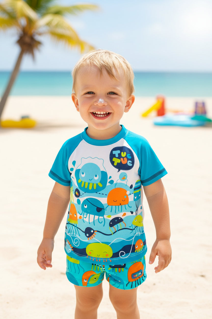 Maillot de bain 2 pièces - famille pieuvres