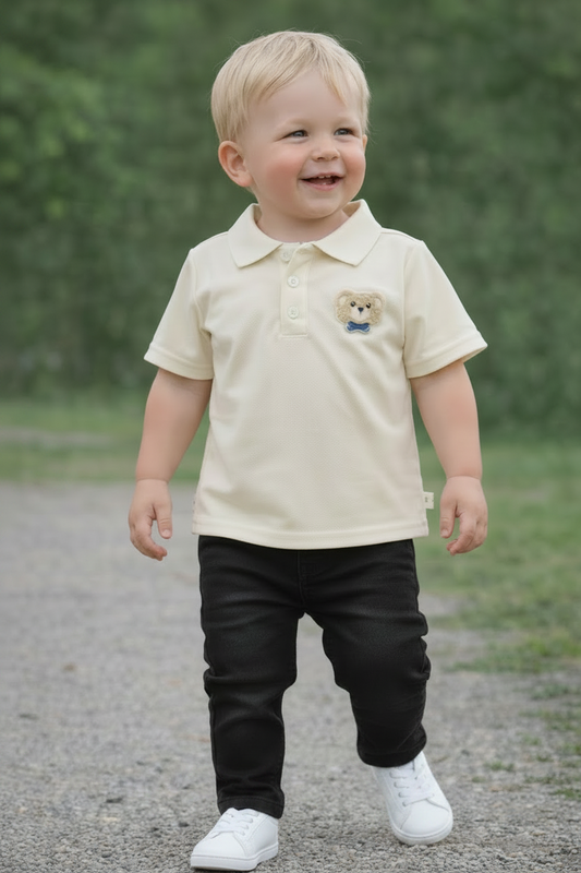 Polo avec Ourson Brodé - Aigrette