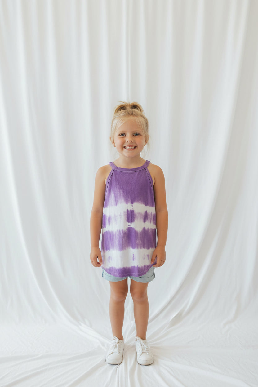 Haut tie‑dye violet