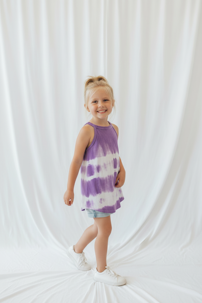 Haut tie‑dye violet