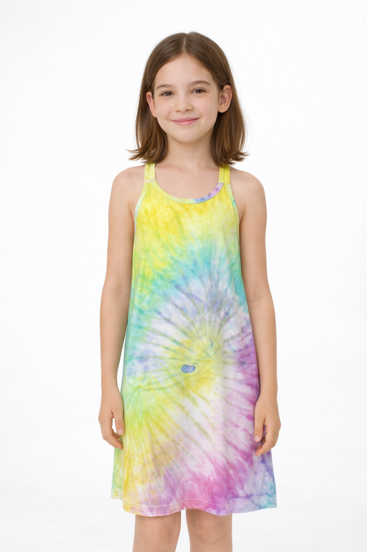Robe tie‑dye multicolore