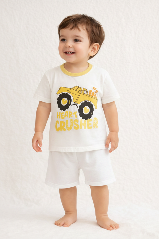T-shirt Monster Truck Jaune