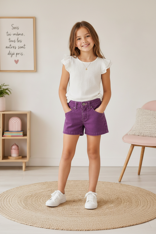 Short velours Mauve