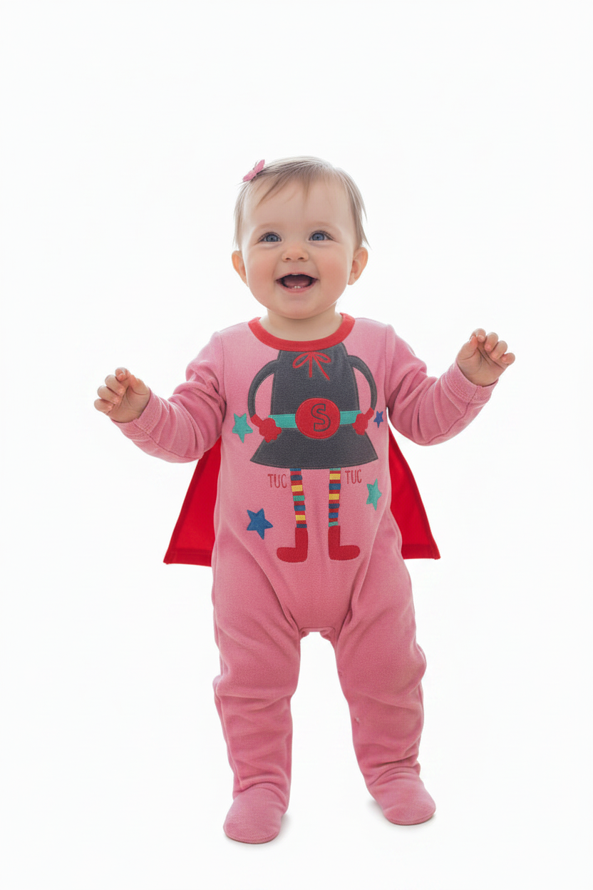 Pyjama 1 pièce Super-Girl avec cape détachable