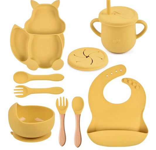 Ensemble de vaisselles en silicone - 8 morceaux