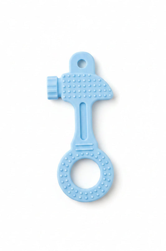 Jouet de dentition en Silicone - Marteau Bleu