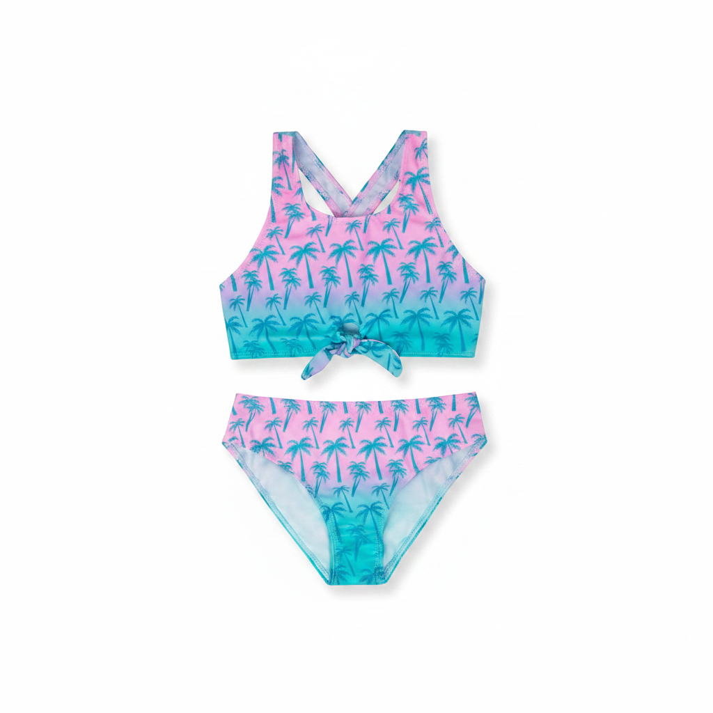 Maillot de Bain 3 pièces Top et Culotte de Bikini + Paréo