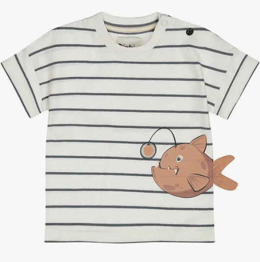 T-Shirt ligné imprimé Poisson Lanterne 3D -Dirkje