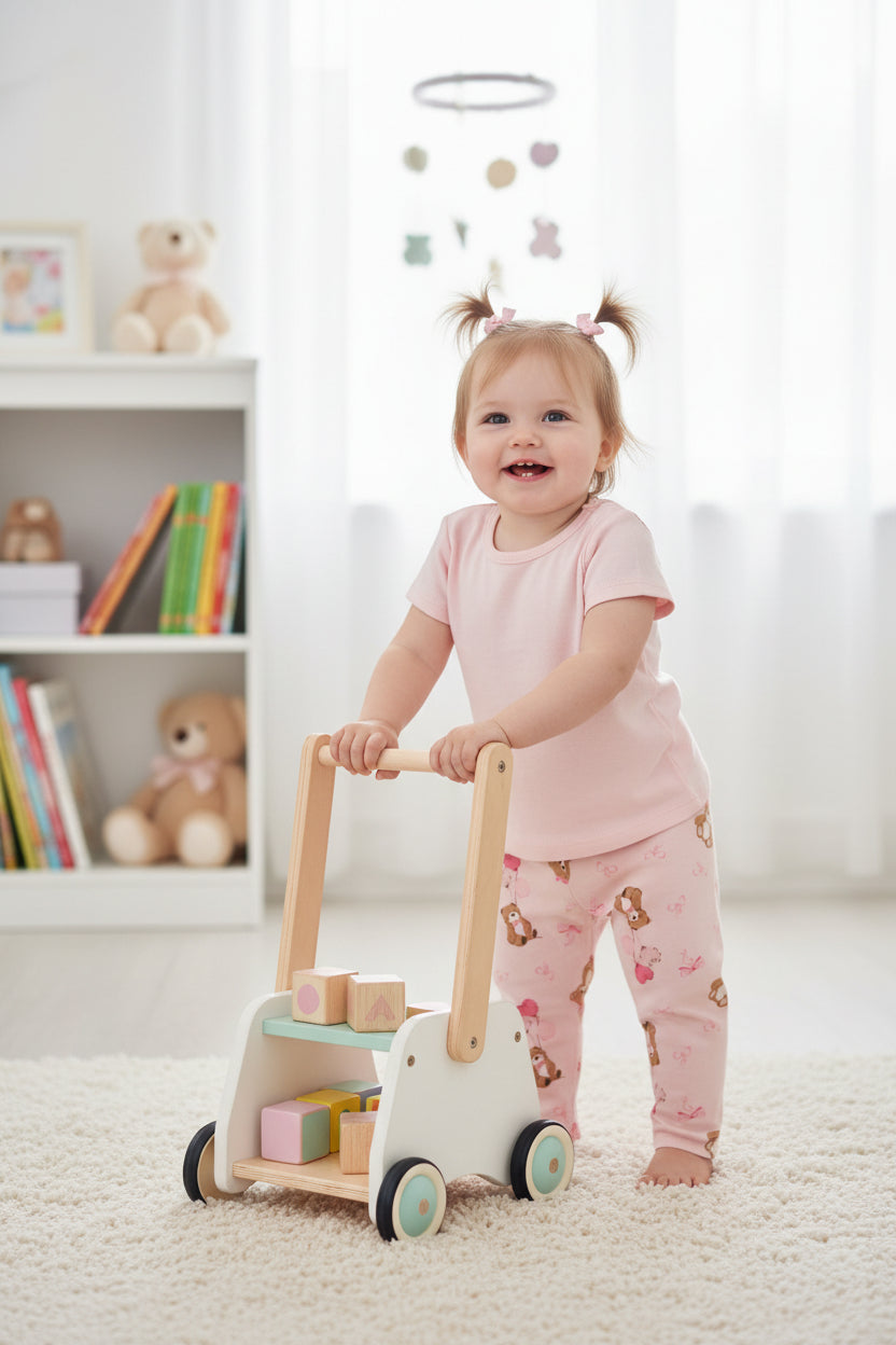 Pantalon Rose Oursons et Cœurs