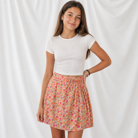 Jupe short fleuri