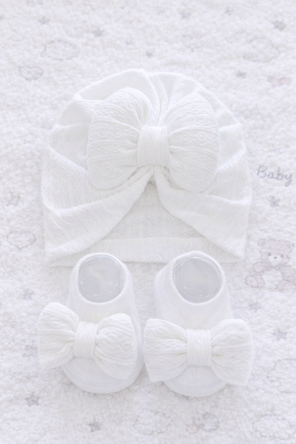 Ensemble Bonnet & Pantoufles Antidérapente a Boucle