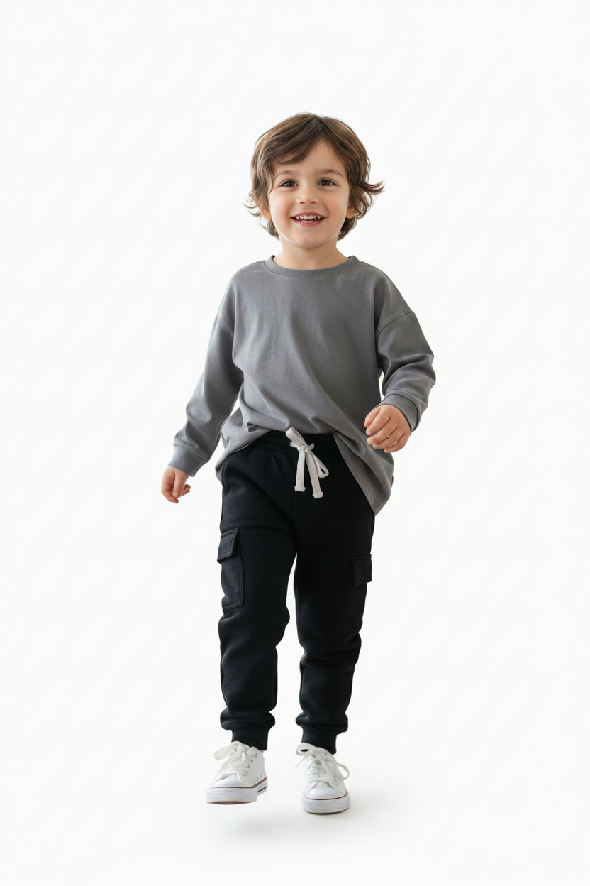 Pantalon Jogger Cargo ouaté - Noir