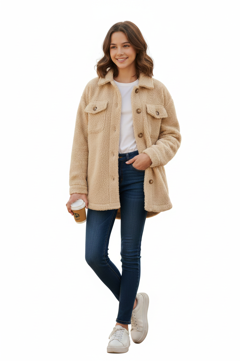 Cardigan en Peluche - Beige