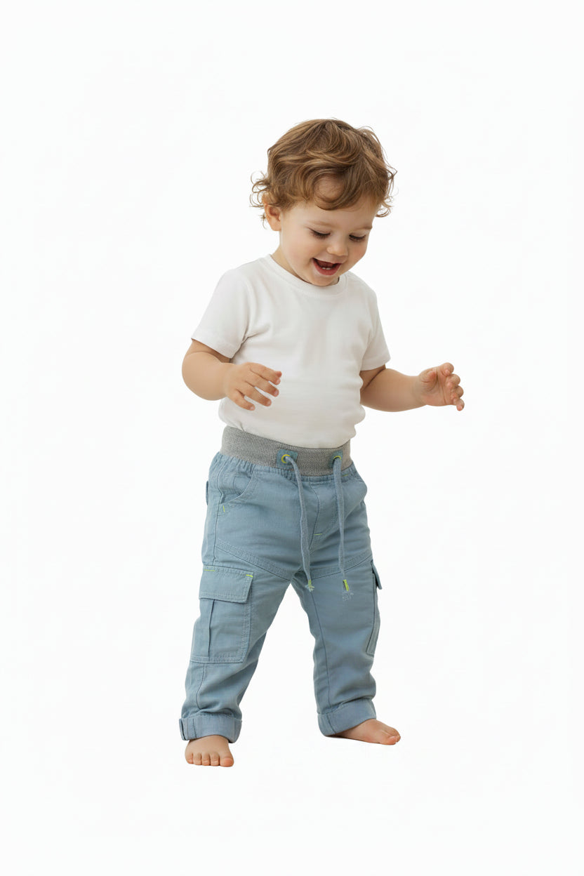 Pantalon doublé - Gris Bleu