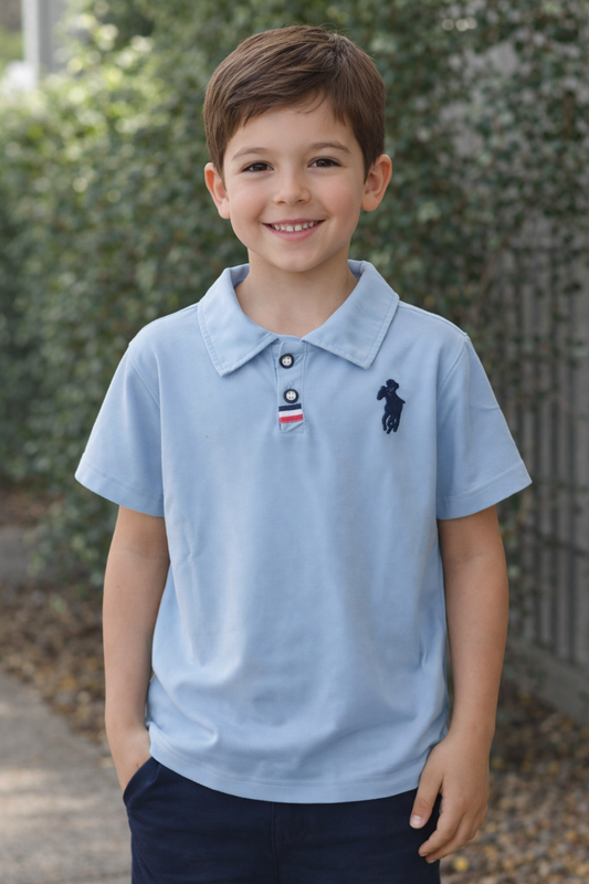 Polo Bleu Ciel Élégant