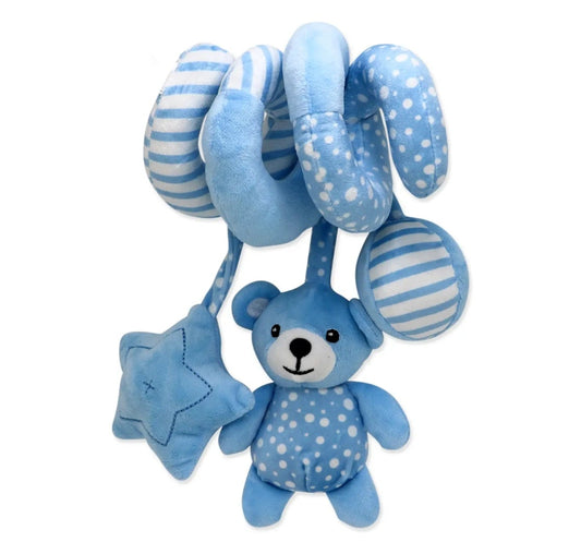 Jouet spirale bébé – Ourson bleu & étoiles