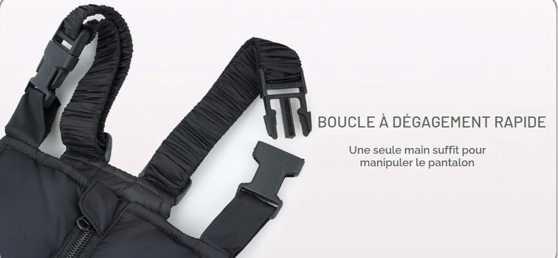 Habit de neige matelassé avec capuchon à fourrure d'oie