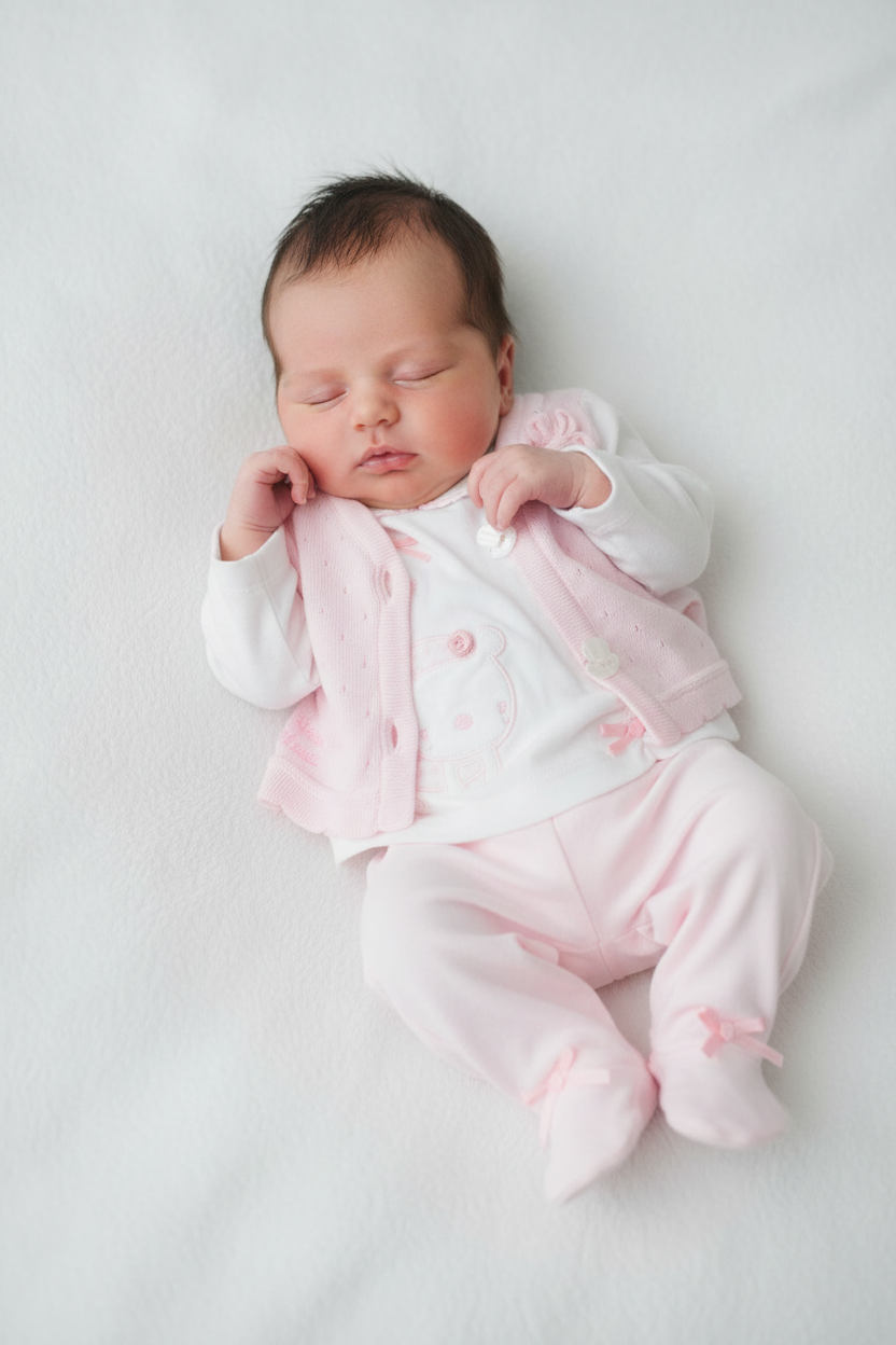 Ensemble Nouveau-Né “Petite Rose Douce”