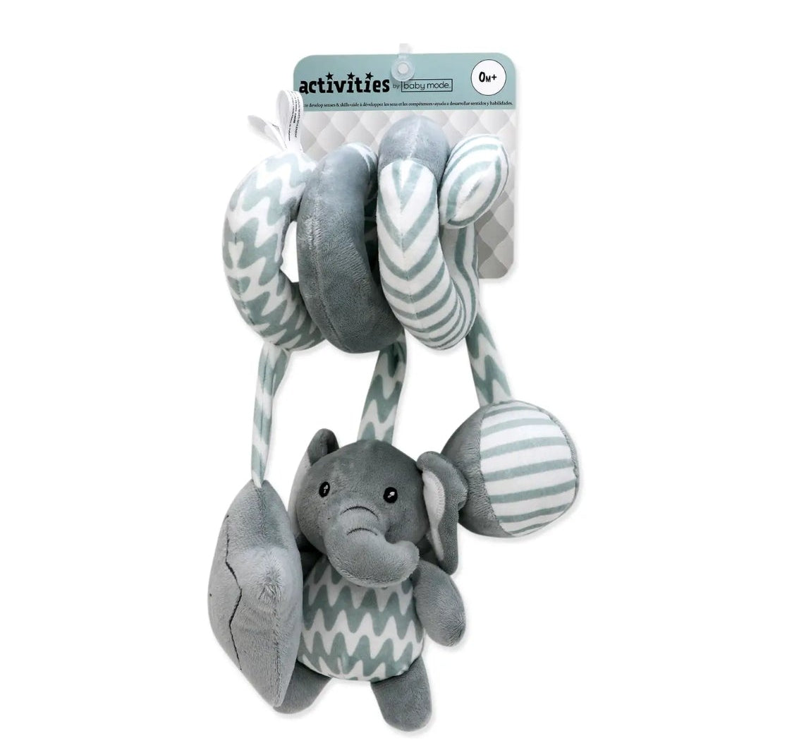 Jouet spirale bébé – Éléphant gris & étoiles