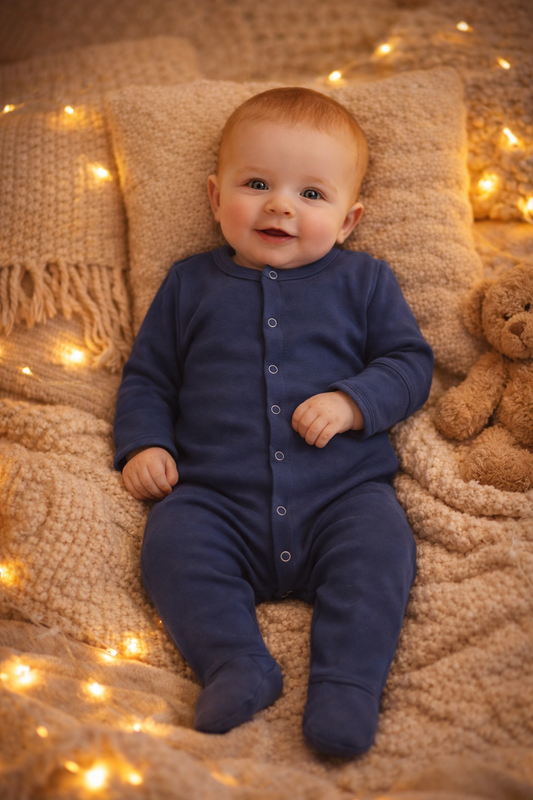 Pyjama / Grenouillère tout Doux -Modèle Bleu Marin