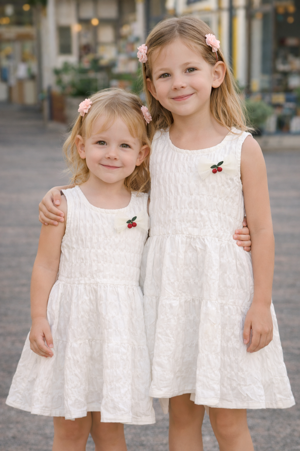 🍒 Robe blanche cerise – douceur d’été