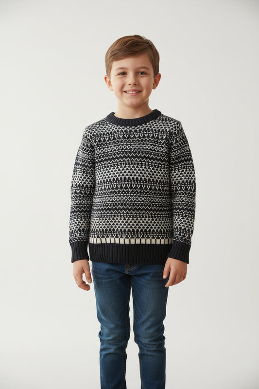 Pull jacquard Noitr & Blanc –