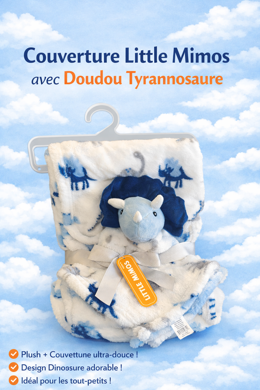 Couverture Little Mimos avec Doudou Tyranosaure