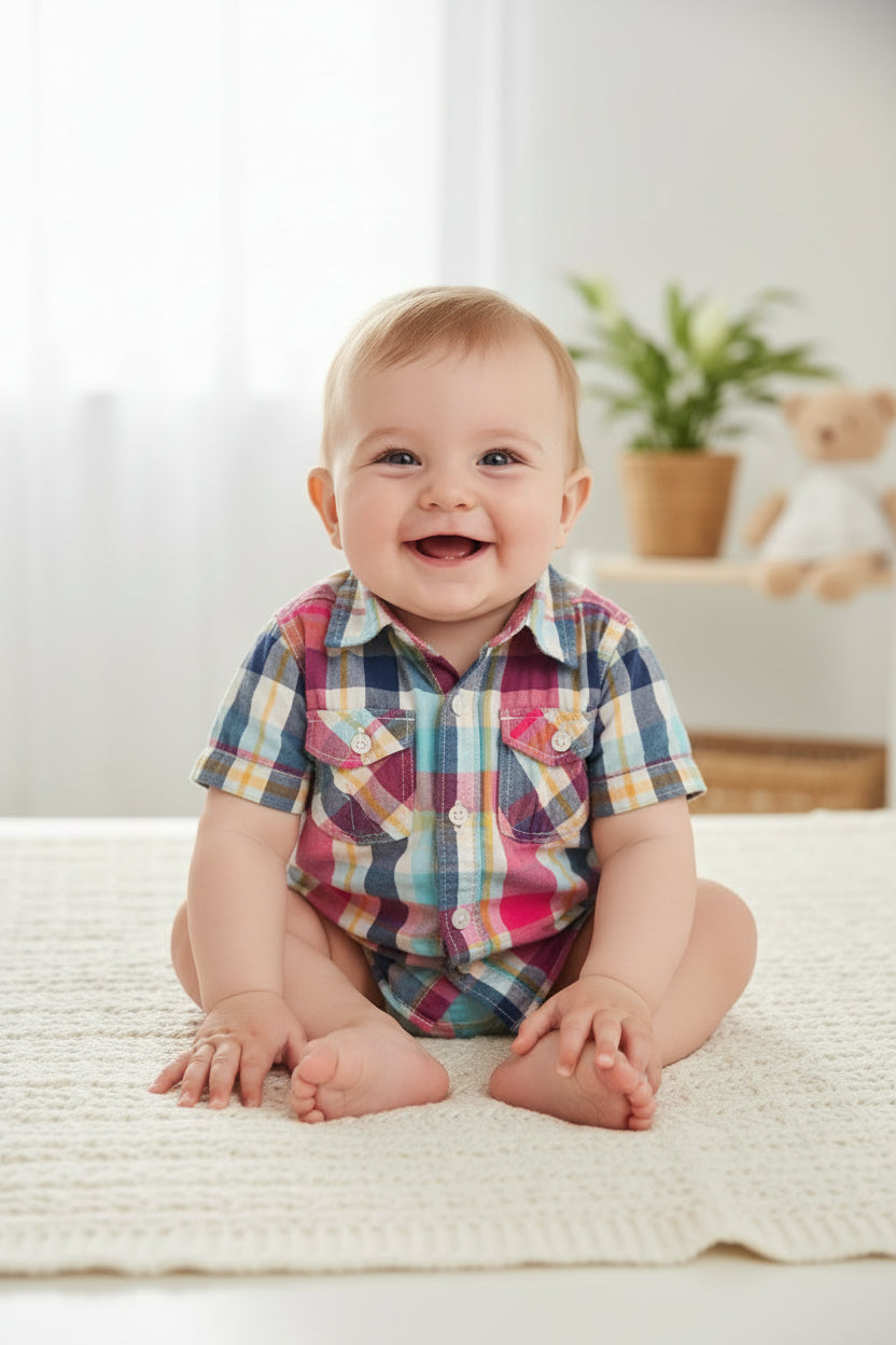 Chemise enfant – Carreaux pastel