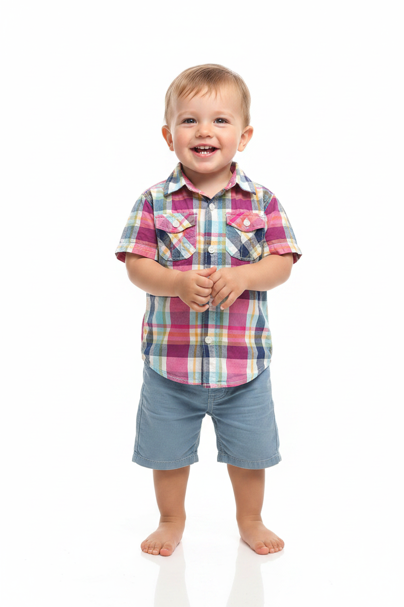 Chemise enfant – Carreaux pastel