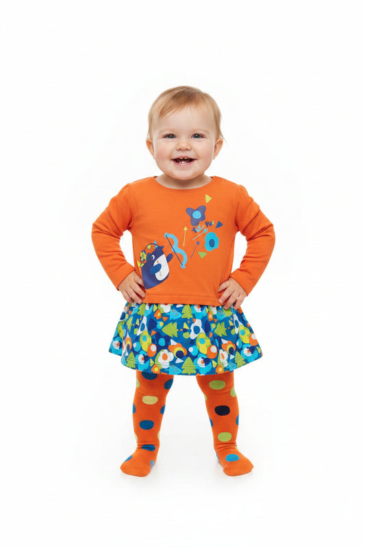 Robe Eclatante + collant assorti