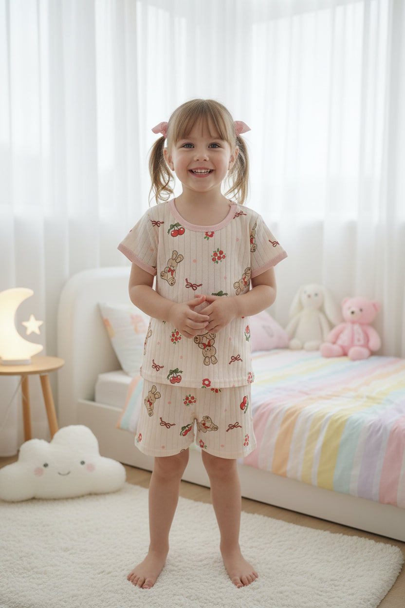 Pyjama d'été Rose Lapin & Cerise