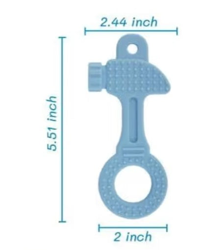Jouet de dentition en Silicone - Marteau Bleu