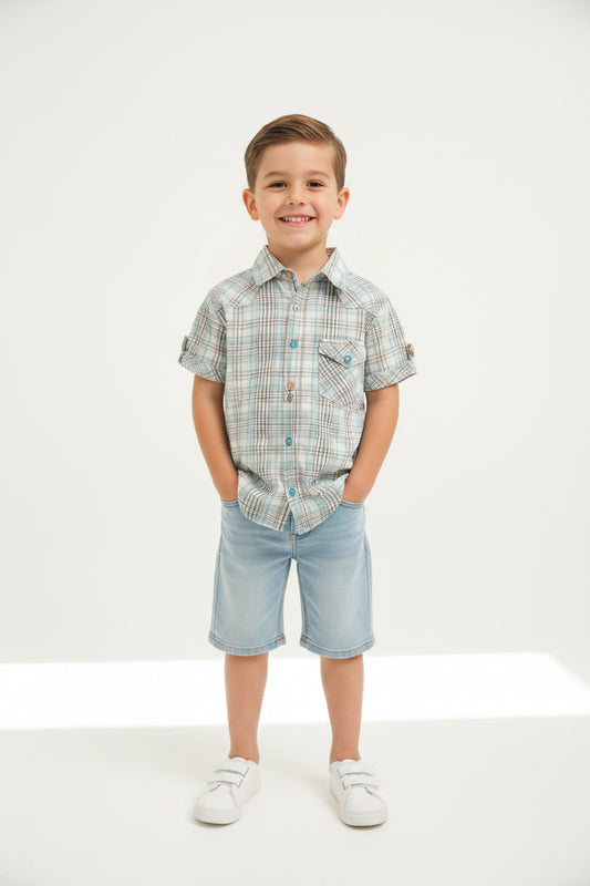 Chemise à boutons animaux de l'océan